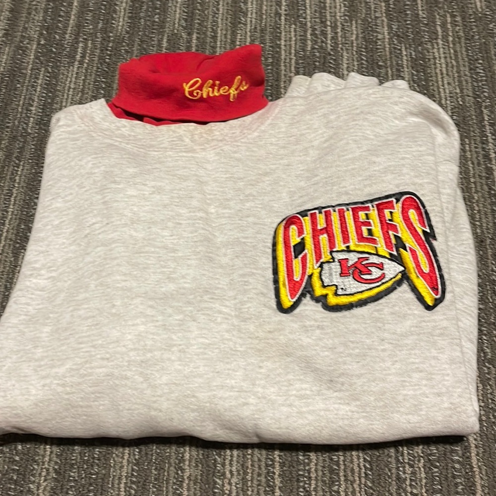 vintage kansas city chiefs turtleneck sweater